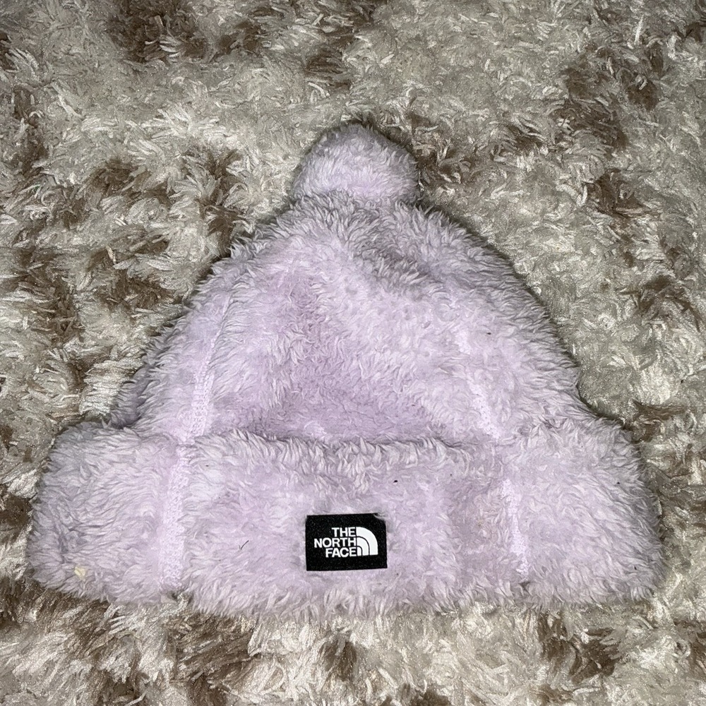 The North Face Girls Osito Fleece Beanie‎ Hat Purple Lavender Youth Small